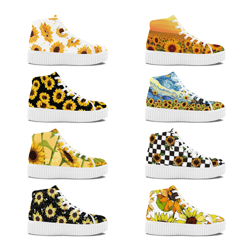 Ta-Ta Frog Sunflowers High Top Platform Shoes Lace Up Comfortable Durable Casual Trainers Walking Sneakers For Women, Sunflower-3
Ta-Ta Frog Sunflowers High Top Platform Shoes Lace Up Comfortable Durable Casual Trainers Walking Sneakers For Women, Sunflower-3