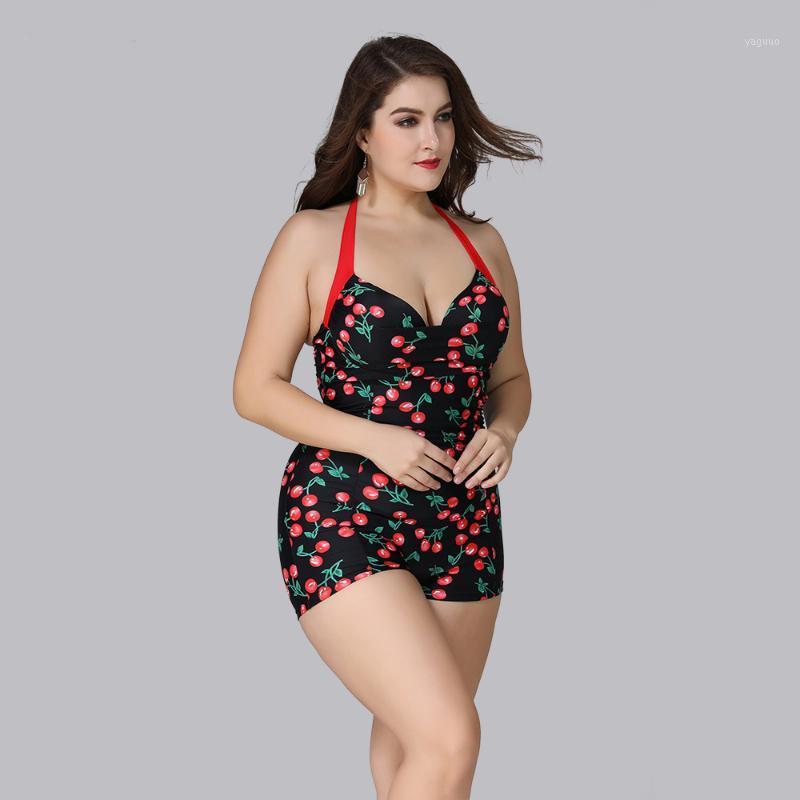 Women's Swimwear Plus Size Women Print One Piece Swimsuit Large Boxer Shorts Bathing Suit Sexy Backless Beach Wear Big 4XL 5XL, Red 
Women's Swimwear Plus Size Women Print One Piece Swimsuit Large Boxer Shorts Bathing Suit Sexy Backless Beach Wear Big 4XL 5XL, Red