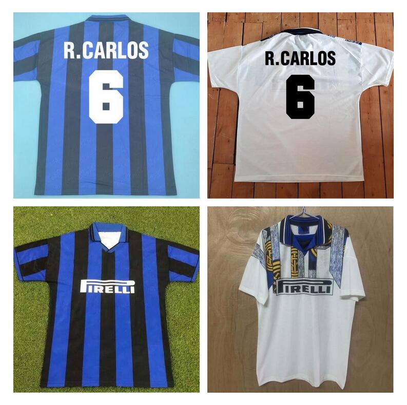 1995 1996 Retro soccer jerseys home blue away white 95 96 football shirts R.CARLOS ZANETTI INCE BRANCA MILAN BERGOMI Maglia da calcio vintage Maillot Carbone, 95/96 away
1995 1996 Retro soccer jerseys home blue away white 95 96 football shirts R.CARLOS ZANETTI INCE BRANCA MILAN BERGOMI Maglia da calcio vintage Maillot Carbone, 95/96 away