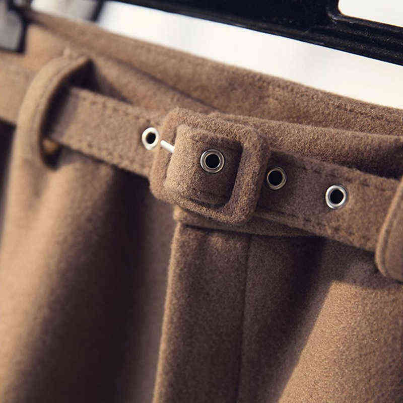 Women Wool pants Casual Solid Autumn Winter Thick Warm Harem Ankle-Length Pants Trousers S-XXL 211124