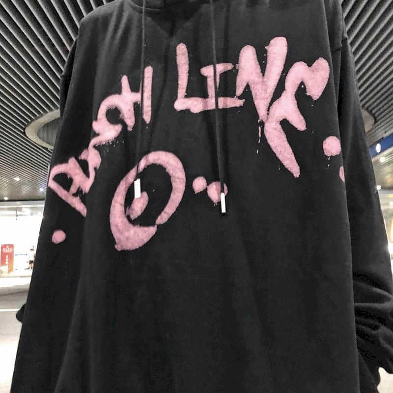 Hoodie men shirt Gothic style dark graffiti high street hooded sweatshirt male cross print niche hip-hop lazy fashion top 210526