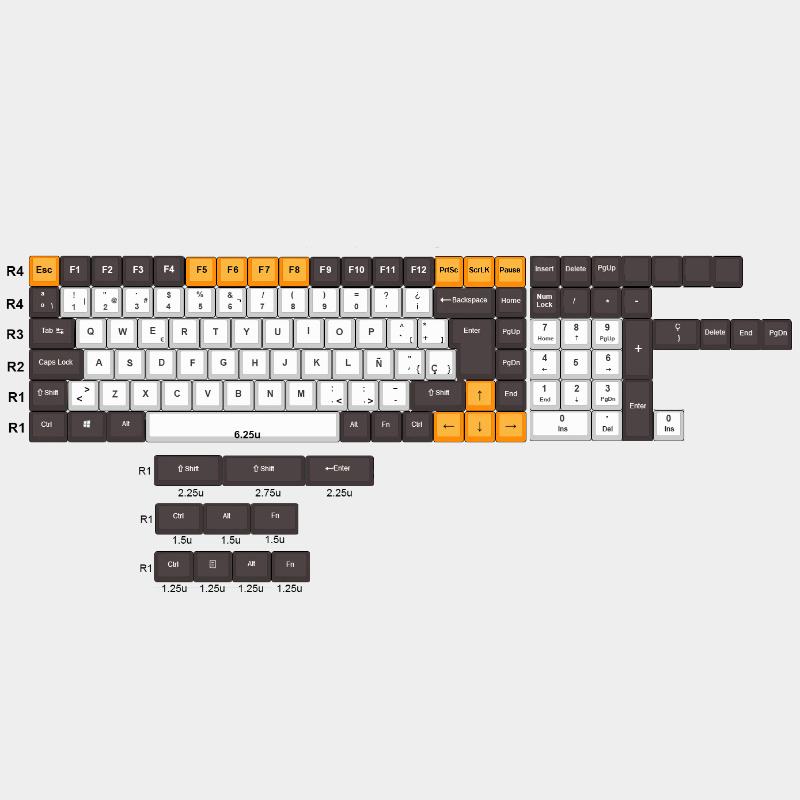 Keyboards 124-Key Spanish Layout European ANSI ISO-ES OEM PBT Keycaps For Cherry MX Switches Of Mechanical Keyboard
Keyboards 124-Key Spanish Layout European ANSI ISO-ES OEM PBT Keycaps For Cherry MX Switches Of Mechanical Keyboard