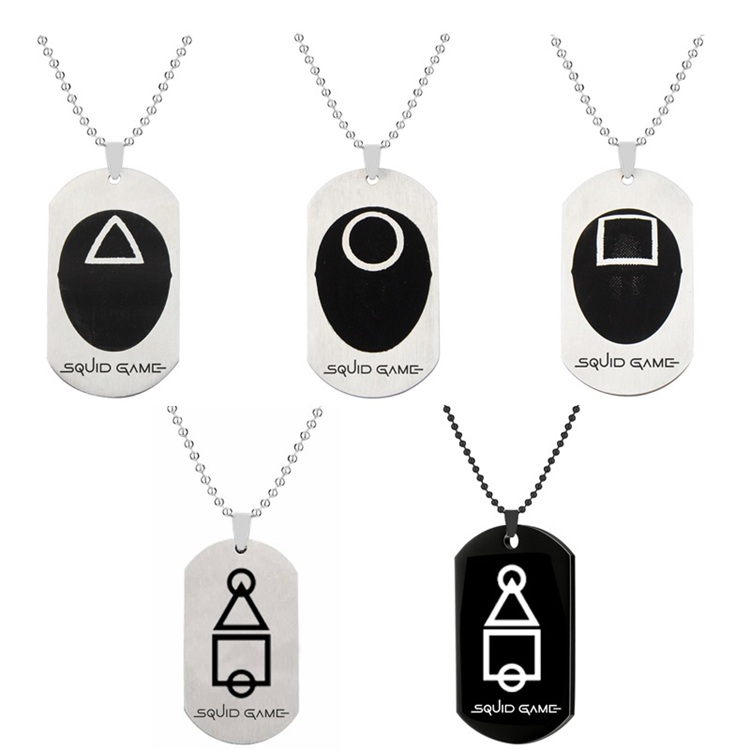 Squid Game Pendant Necklace Women Mens Stainless Steel Mask Necklaces Jewelry Halloween Christmas Gift
Squid Game Pendant Necklace Women Mens Stainless Steel Mask Necklaces Jewelry Halloween Christmas Gift