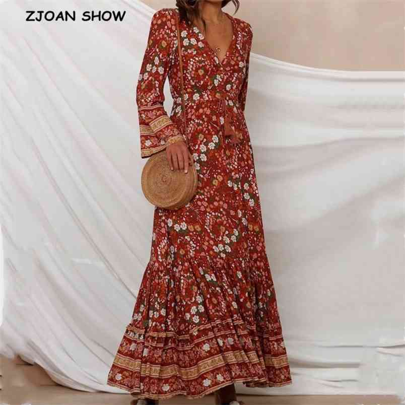 Bohemia Buttons V neck Floral Print BOHO Long Sleeve Dress Gypsy Woman Adjustable Lacing up Waist Maxi Dresses Holiday 210429, Black
Bohemia Buttons V neck Floral Print BOHO Long Sleeve Dress Gypsy Woman Adjustable Lacing up Waist Maxi Dresses Holiday 210429, Black