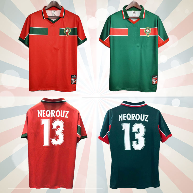 1998 Morocco retro soccer jersey 98 99 Maroc Hadji BASSIR OUAKILI NEQROUZ ABRAMI vintage classic old football shirt, Black;yellow
1998 Morocco retro soccer jersey 98 99 Maroc Hadji BASSIR OUAKILI NEQROUZ ABRAMI vintage classic old football shirt, Black;yellow