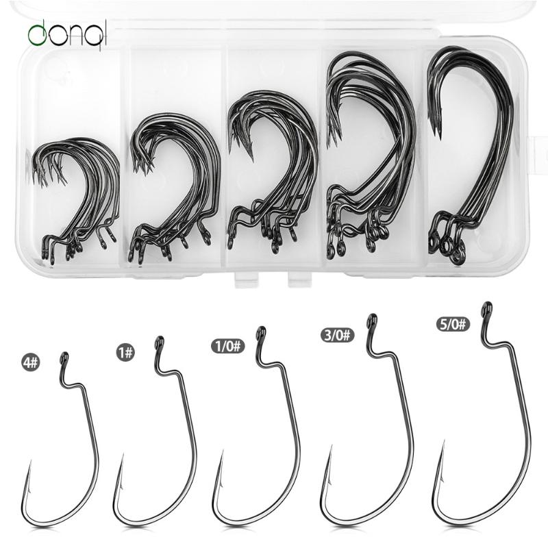 45Pcs Fishing Hooks Soft Worm Offset Hook Bass Barbed Carp 1/0# 3/0# 5/0# 1# 4# Crank
45Pcs Fishing Hooks Soft Worm Offset Hook Bass Barbed Carp 1/0# 3/0# 5/0# 1# 4# Crank
