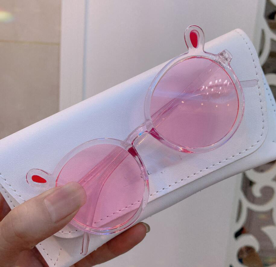 summer Trendy children's travel, cycling sunglasses fashion cute ears round frame glasses transparent cartoon kid boy girl Ski mountaineer beache