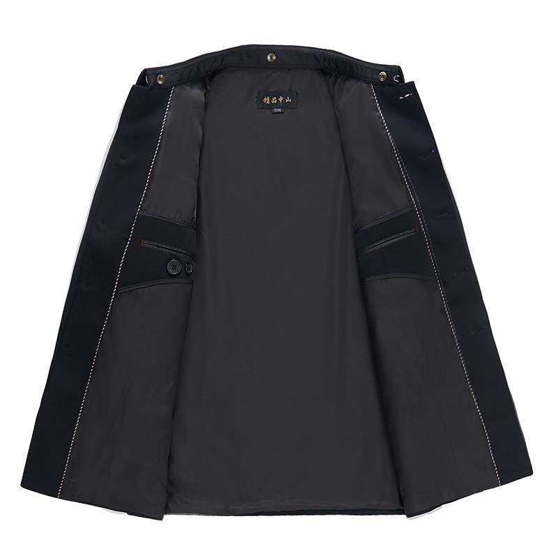 Men's Suits & Blazers Men Zhongshan Mao Suit Chinese Style Tunic Blazer Male Spring Autumn Black Classical Sun Yat Sen Outfits Elegant Cloth