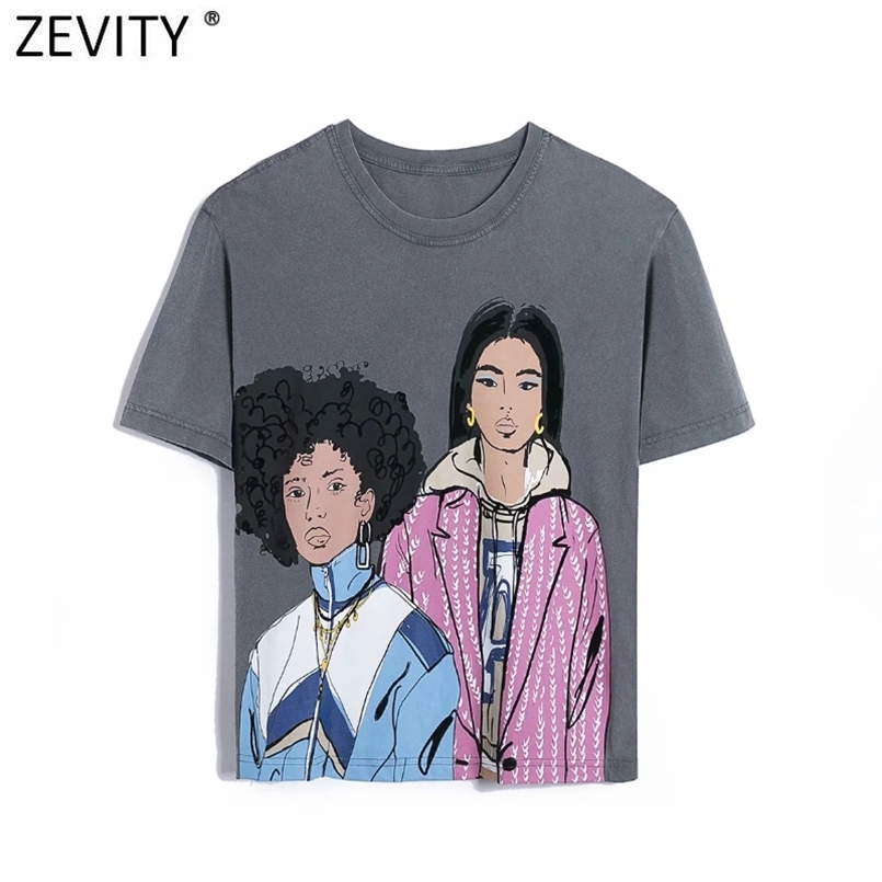 Zevity Women Basic O Neck Short Sleeve Wash Effect Casual Slim T-shirt Female Chic Beauty Print Knitting Summer Tops T693 210708, As pic t693fh
Zevity Women Basic O Neck Short Sleeve Wash Effect Casual Slim T-shirt Female Chic Beauty Print Knitting Summer Tops T693 210708, As pic t693fh
