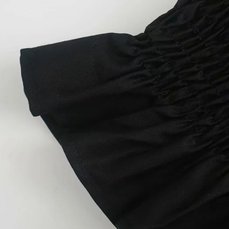 Woman Contrast Color Splicing Elastic Shirt Femme Puff Sleeve Slim Blouse Casual Lady Short Tops Smock Blusas S8007 210317