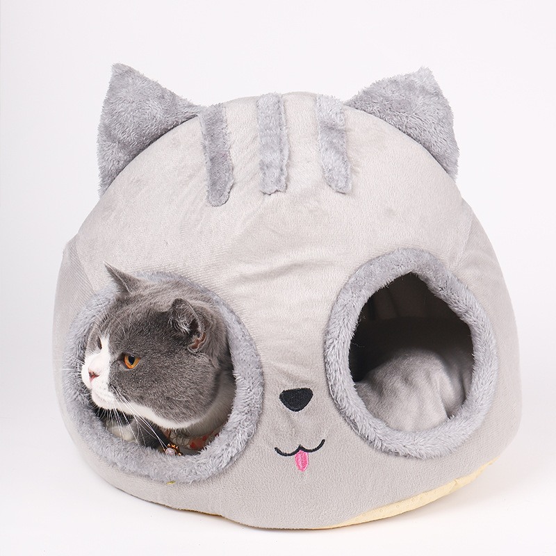 Cat Bed Cave Soft Covered Cat Bed Cat Head Shaped Pet Kitten Hut Head Kenne Semi-cosed Thick Warm Pet Kenne Pet pies
Cat Bed Cave Soft Covered Cat Bed Cat Head Shaped Pet Kitten Hut Head Kenne Semi-cosed Thick Warm Pet Kenne Pet pies