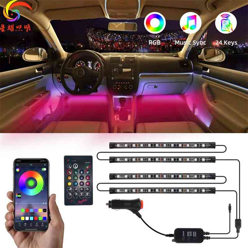 New private model car led one drag four sole atmosphere Bluetooth intelligent app auto parts universal lamp
New private model car led one drag four sole atmosphere Bluetooth intelligent app auto parts universal lamp