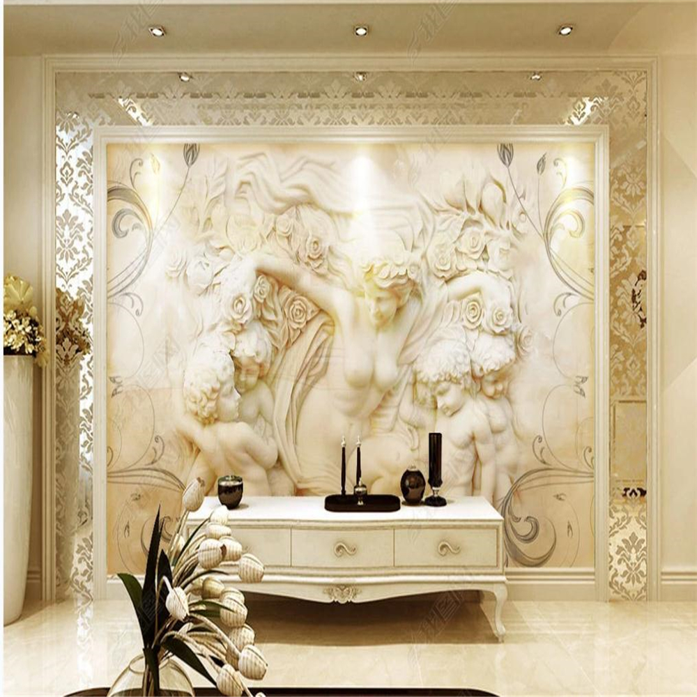 European murals wallpaper for living room classical poetry 3D marble wallpapers relief background wall