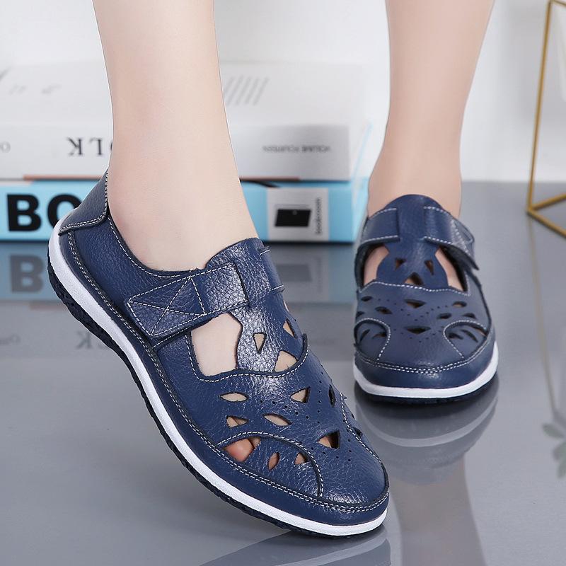 Sandals Women Summer Ladies Girls Comfortable Ankle Hollow Round Toe Woman Soft Beach Sole Female Shoes Plus Size