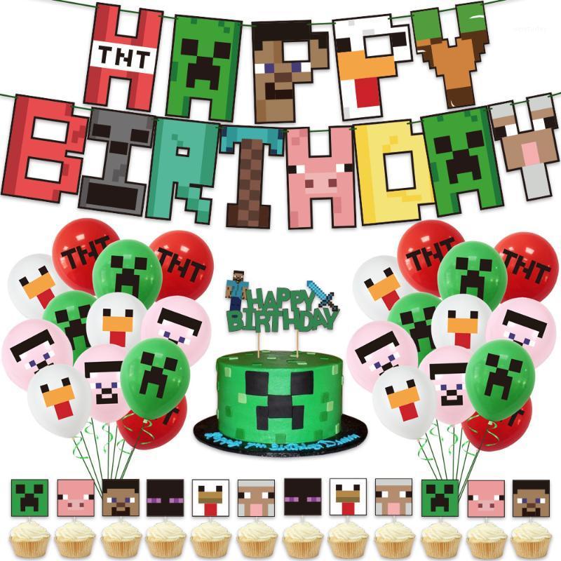 Party Decoration Flag Pulling Balloon Cake Set Pixel Game Theme Birthday Halloween Decorations For Home
Party Decoration Flag Pulling Balloon Cake Set Pixel Game Theme Birthday Halloween Decorations For Home