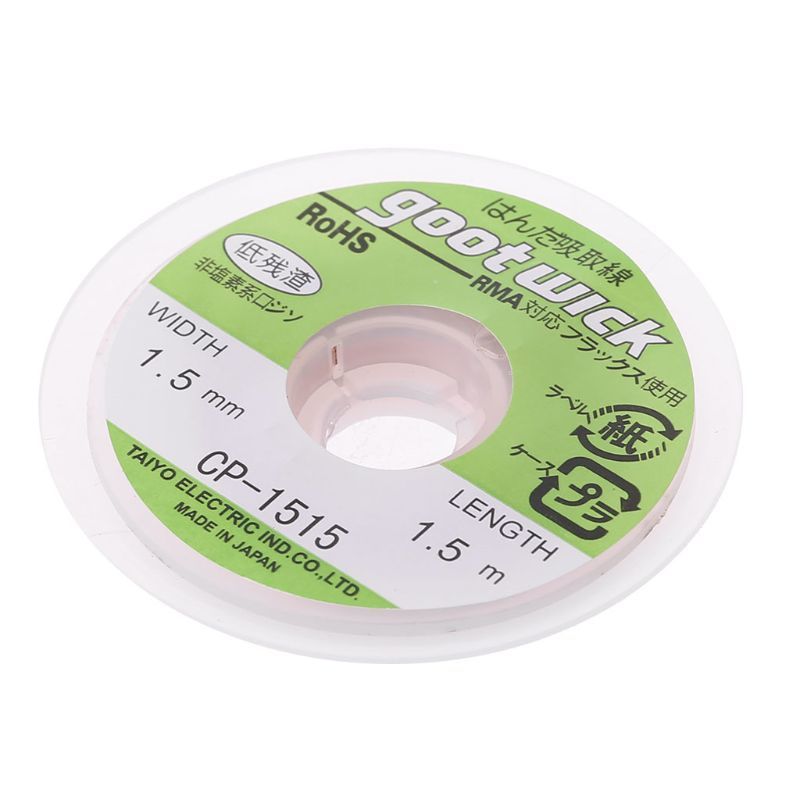 5 Ft 1.5mm Desolden Braid Lassen Solder Remover Wick Wire Lead Cord Flux Repair Tool CP-1515 1Pc