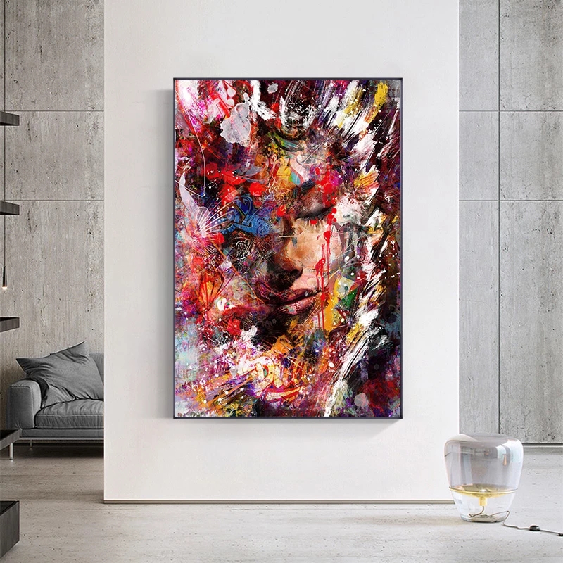 Abstract Watercolor Woman Portrait Posters and Prints Girl Wall Art Canvas Paintings on The Wall for Living Room Decoration