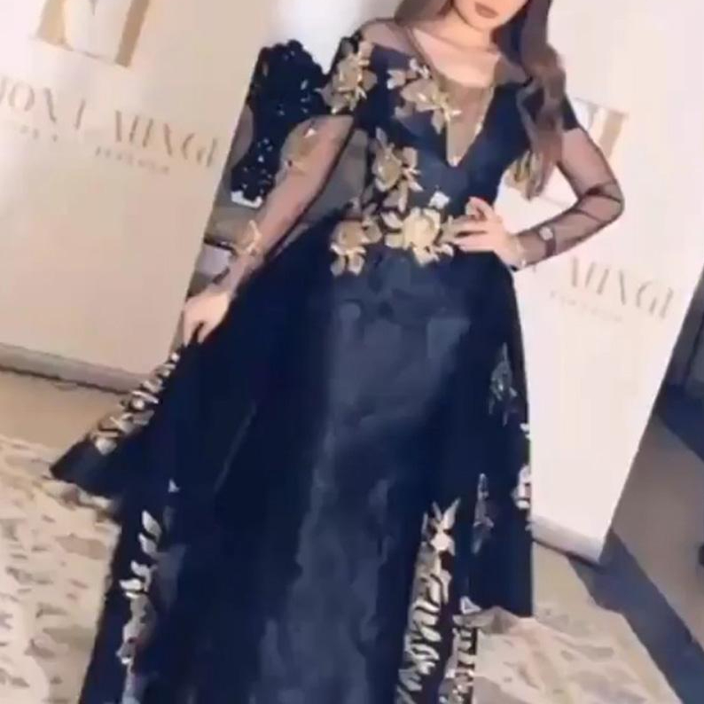 Arabic Aso Ebi Sexy Lace Beaded Evening Dresses Sequins High Neck Prom Dresses Cheap Formal Party Second Reception Gowns 2021