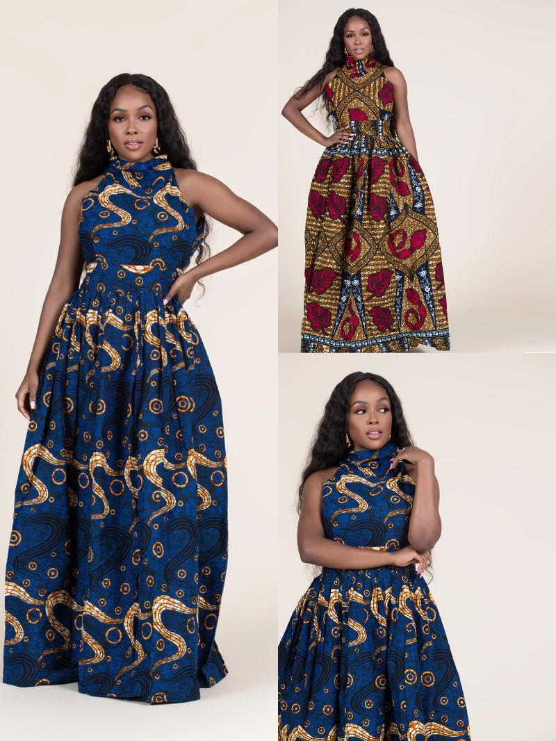 Ethnic Clothing 2021 Fashion Sleeveless African Dresses For Women Sexy Print Long Robe Halter Ladies Africaine Plus Size EM102
Ethnic Clothing 2021 Fashion Sleeveless African Dresses For Women Sexy Print Long Robe Halter Ladies Africaine Plus Size EM102