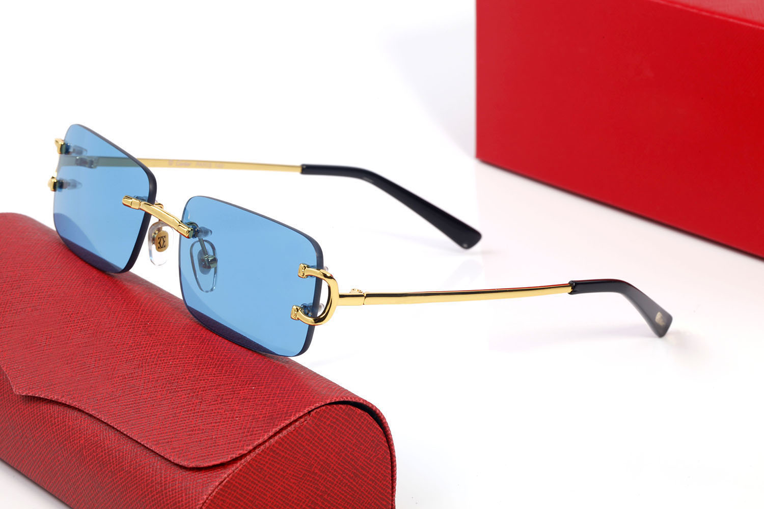 mens glasses clear frames Metal Gold Frame Eyeglasses Optical sunglasses for girls fashion brand spectacles framesabout Black Brown Red Blue Lens with Boxes