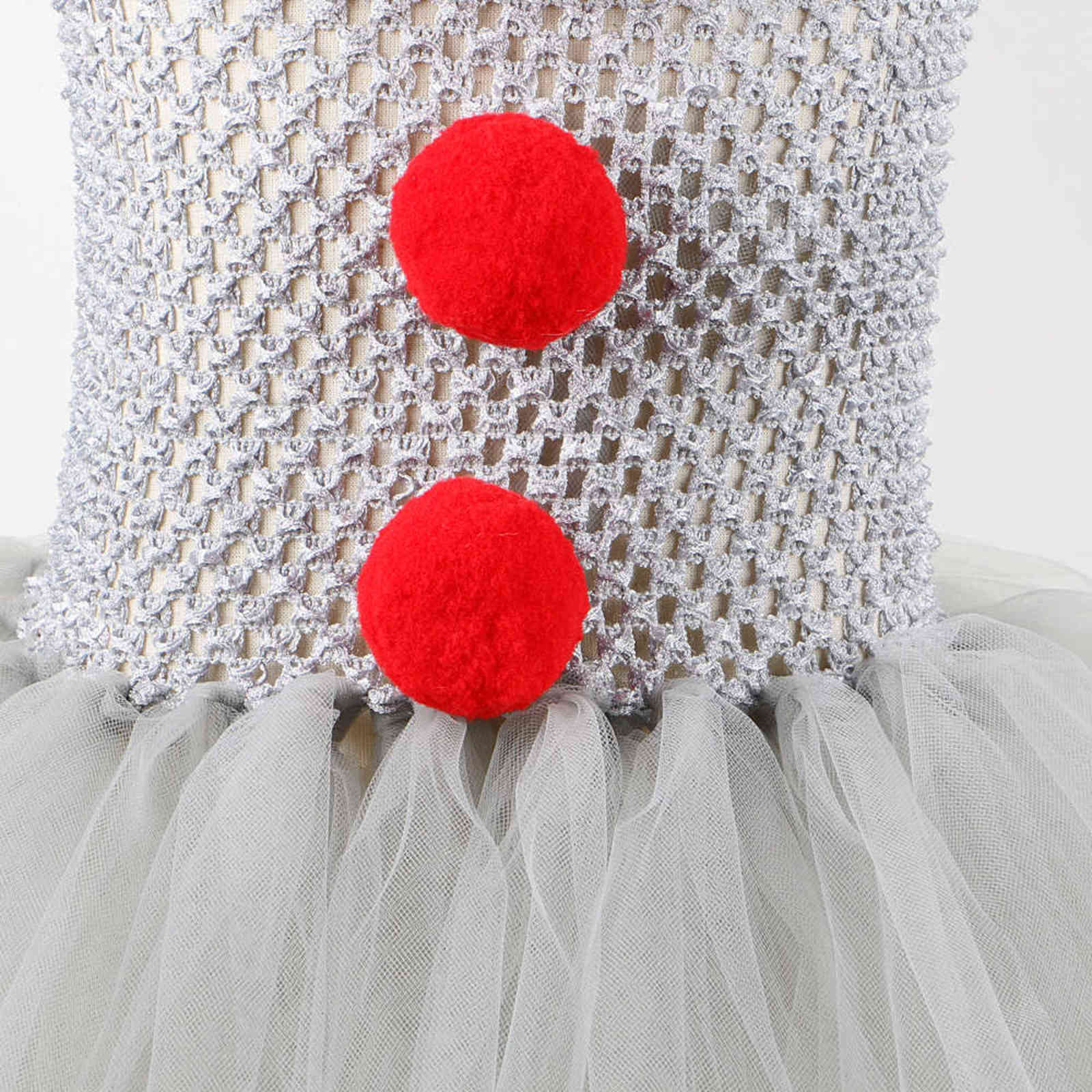 Joker Pennywise Tutu Dress for Girls Kids Cosplay Clown Costume Children Halloween Fancy Dresses Princess Girl Party Outfit Gray 211130