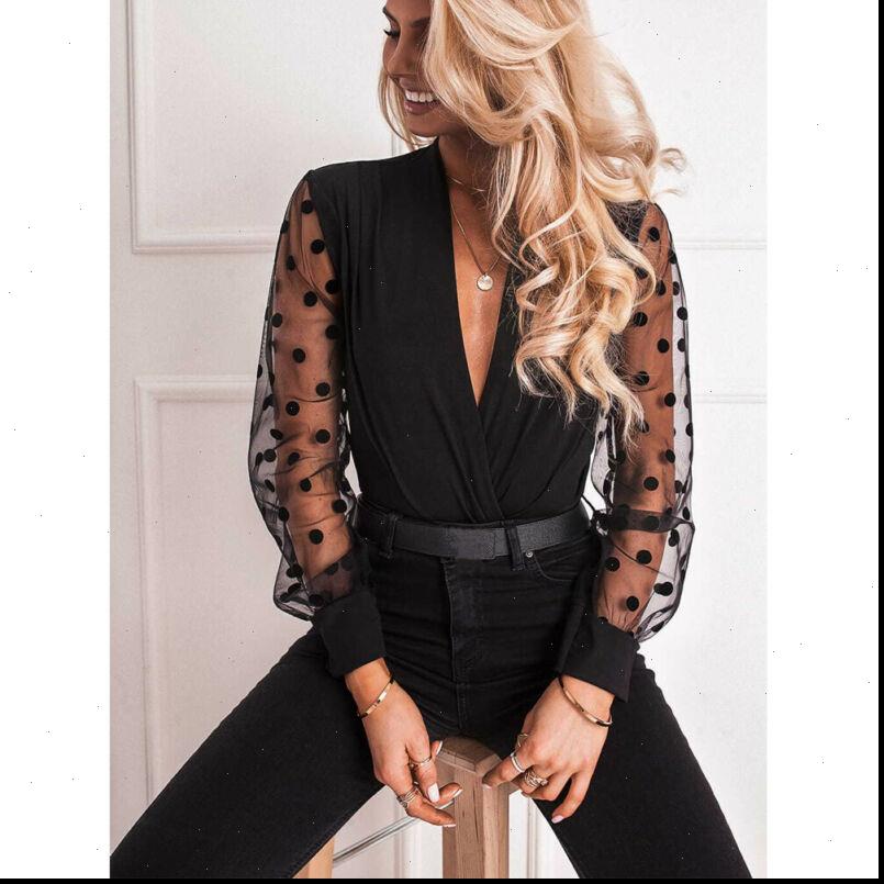 Fashion Women Shirts V Neck Mesh Polka Long Sheer Sleeve Top Pullover Blouse Baggy Tunic Casual Party Club Female Blusas, White
Fashion Women Shirts V Neck Mesh Polka Long Sheer Sleeve Top Pullover Blouse Baggy Tunic Casual Party Club Female Blusas, White