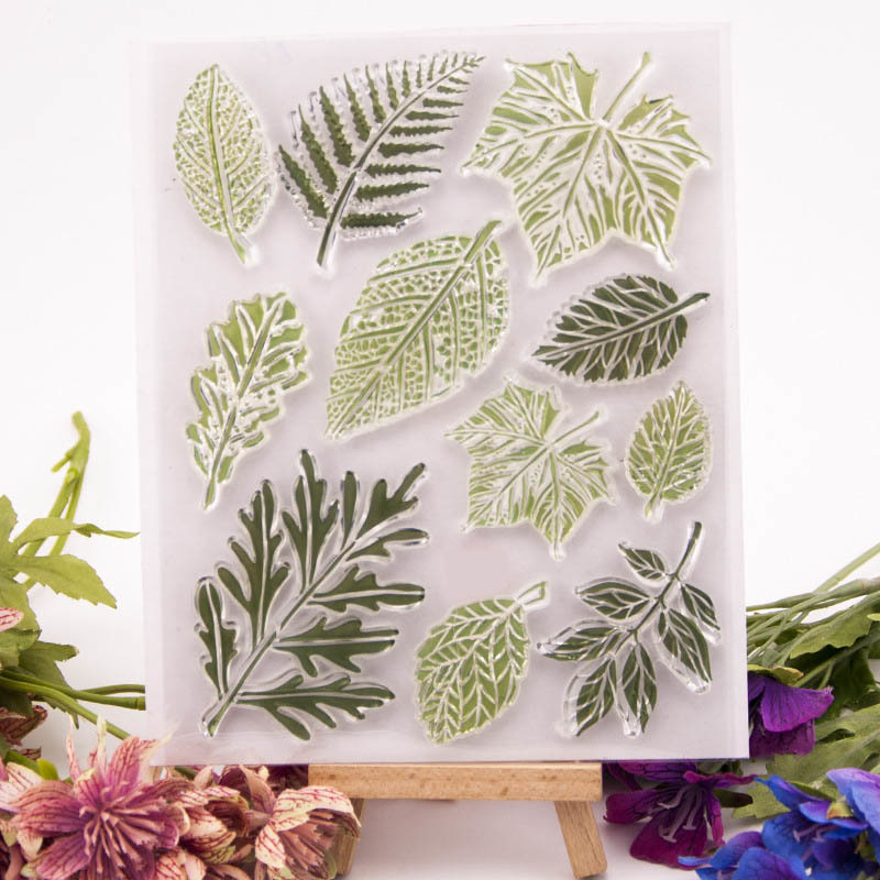 1Pcs Clear Stamp Transparent Paper Card Crafts DIY Scrapbooking Leaf Stamps Card Making Decorative TPR Photo Album Decor