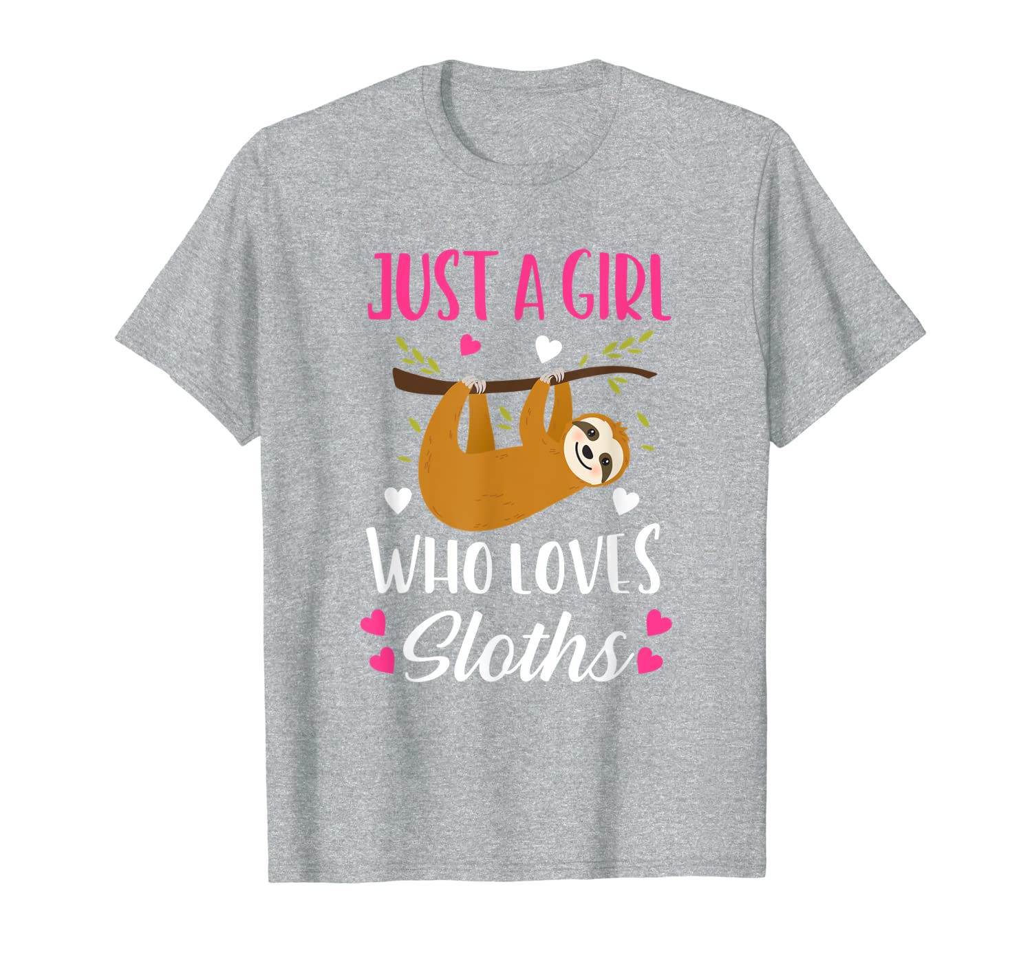 just a girl who loves sloths gift t-shirt, White;black