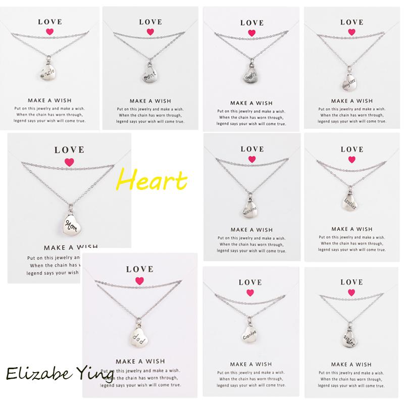 Pendant Necklaces Fashion Vintage Alloy Heart Family Member Charms Mom Dad Aunt Uncle Grandpa Grandma Son DaughterCharm Jewelry Necklace 1pc
Pendant Necklaces Fashion Vintage Alloy Heart Family Member Charms Mom Dad Aunt Uncle Grandpa Grandma Son DaughterCharm Jewelry Necklace 1pc