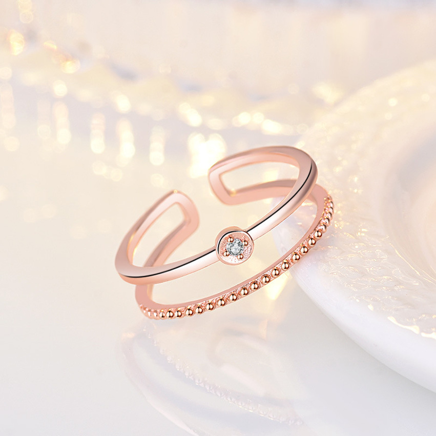 18K Rose Gold Double Layer Ring Band Finger Chunky Open Adjustable Diamond Rings Engagement wed Fashion Jewelry Gift Will and Sandy silver rose golden
18K Rose Gold Double Layer Ring Band Finger Chunky Open Adjustable Diamond Rings Engagement wed Fashion Jewelry Gift Will and Sandy silver rose golden
