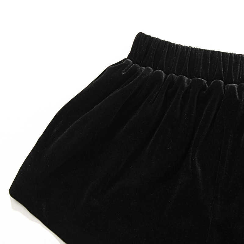 DEAT Women Velvet Hooded Open Navel Long Sleeve Sweatershirt Elastic Shorts Two Piece Set Fashion Spring Summer 11B080 210709