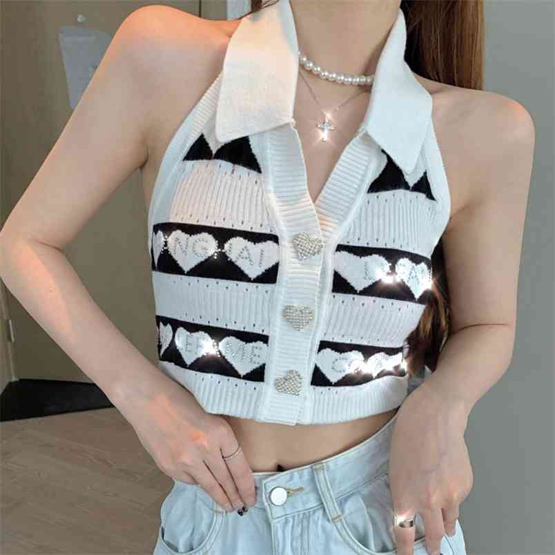 Sexy Halter Neck Tank for Female Summer Woman Hit Color Sleeveless Knitted Streetwear Thin Sweater Top 210519, Photo color
Sexy Halter Neck Tank for Female Summer Woman Hit Color Sleeveless Knitted Streetwear Thin Sweater Top 210519, Photo color
