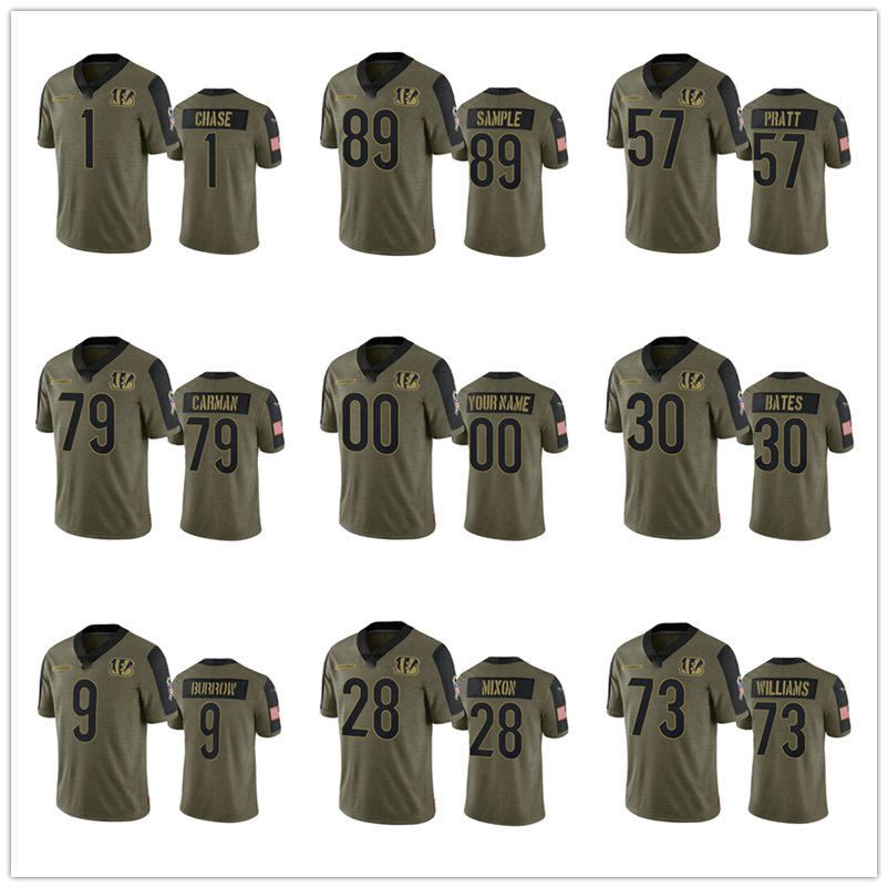 CincinnatiBengalsMEN WOMEN YOUTH Joe Burrow Tee Higgins Joe Mixon Ja'Marr Chase 2021 Salute To Service Limited Jersey
CincinnatiBengalsMEN WOMEN YOUTH Joe Burrow Tee Higgins Joe Mixon Ja'Marr Chase 2021 Salute To Service Limited Jersey