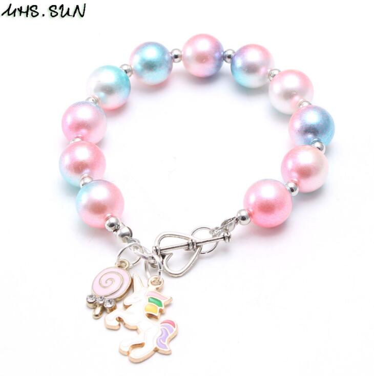 Handmade Beaded Strands Resin Dream Color Beads Bracelets Rainbow Bow-knot Unicorn Heart Cartoon Charm Bracelet for Boy Girl Gifts
Handmade Beaded Strands Resin Dream Color Beads Bracelets Rainbow Bow-knot Unicorn Heart Cartoon Charm Bracelet for Boy Girl Gifts