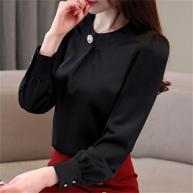 fashion womens tops and blouses chiffon shirt long sleeve shirts female office blusas 1875 50 210506