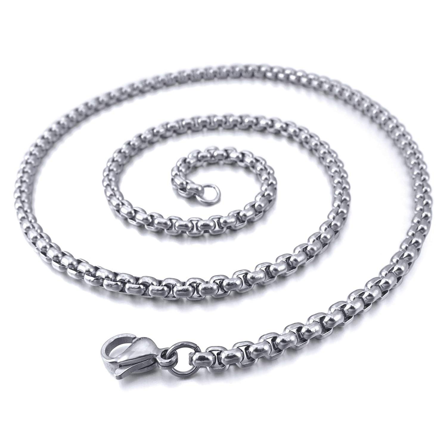 Men's Stainless Steel Pendant Necklace Animal Domineering Tiger Biker with Rolo Chain