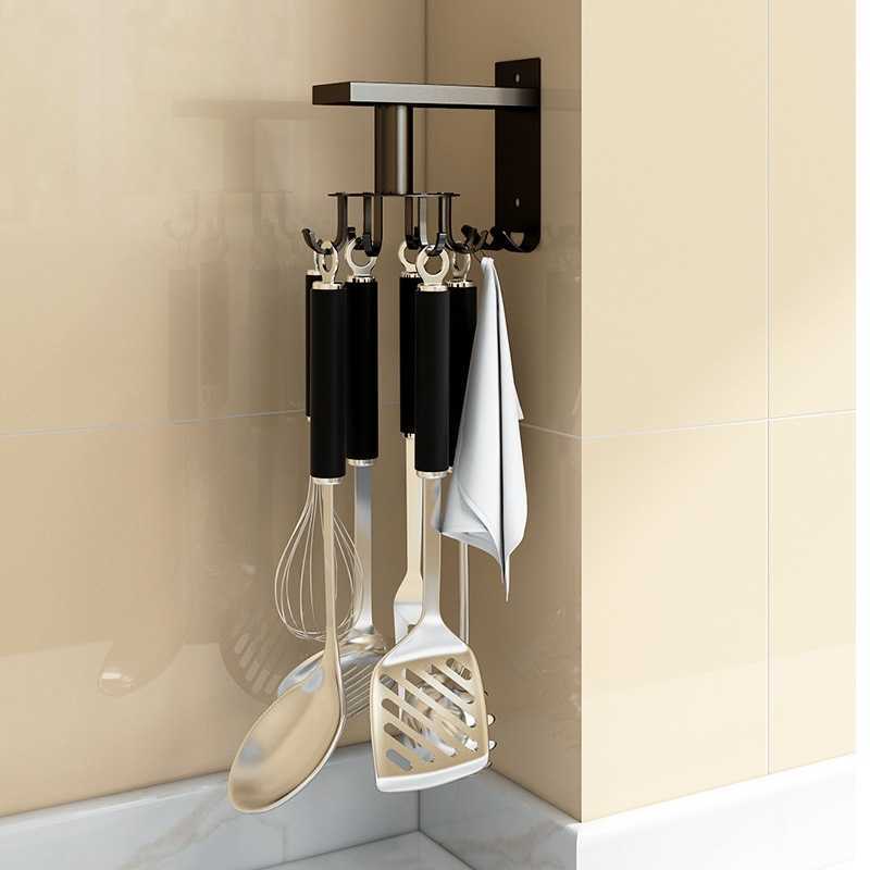 Hole free kitchen rotary hook wall mounted storage rack on Wall pot shovel spoon kitchenware
Hole free kitchen rotary hook wall mounted storage rack on Wall pot shovel spoon kitchenware