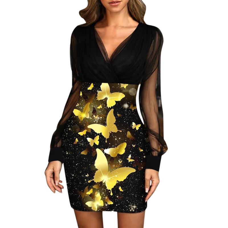 Casual Dresses Streetwear Floral Printing Party For Women Vintage Elegant Long Sleeve Mesh Patchwork Evening Clubwear Vestidos, Black;gray
Casual Dresses Streetwear Floral Printing Party For Women Vintage Elegant Long Sleeve Mesh Patchwork Evening Clubwear Vestidos, Black;gray