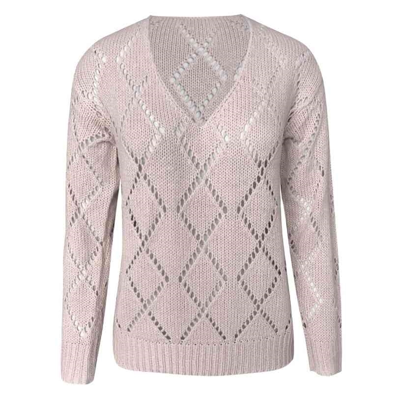 Winter clothes women Sweaters Fashion casual Knitted Women' Long-Sleeved V-neck Hollow-out Knit Pullovers 210517, Pink
Winter clothes women Sweaters Fashion casual Knitted Women' Long-Sleeved V-neck Hollow-out Knit Pullovers 210517, Pink