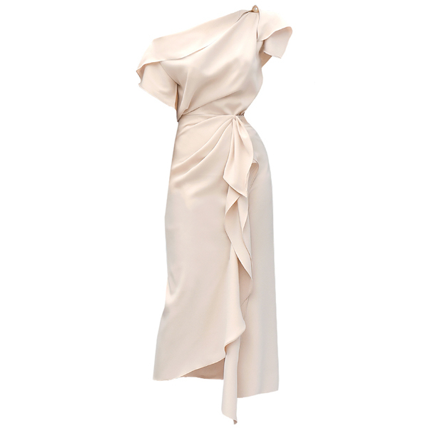 Runway fashion Summer 2 Pcs Set Elegant Women's One Shoulder Sexy Crop Tops + high waist Ruffles Long Skirts 210519