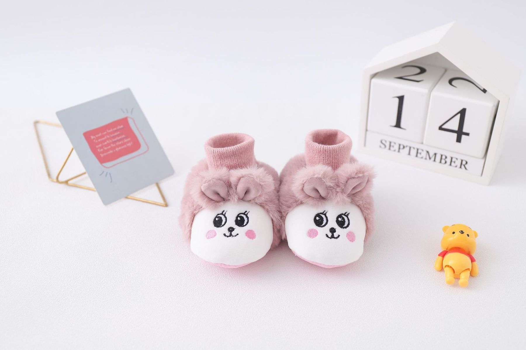 Baby Winter Plush Thick Warm Covers Newborn Indoor Cartoon Floor Socks Antiskid Hand Knitting Shoes