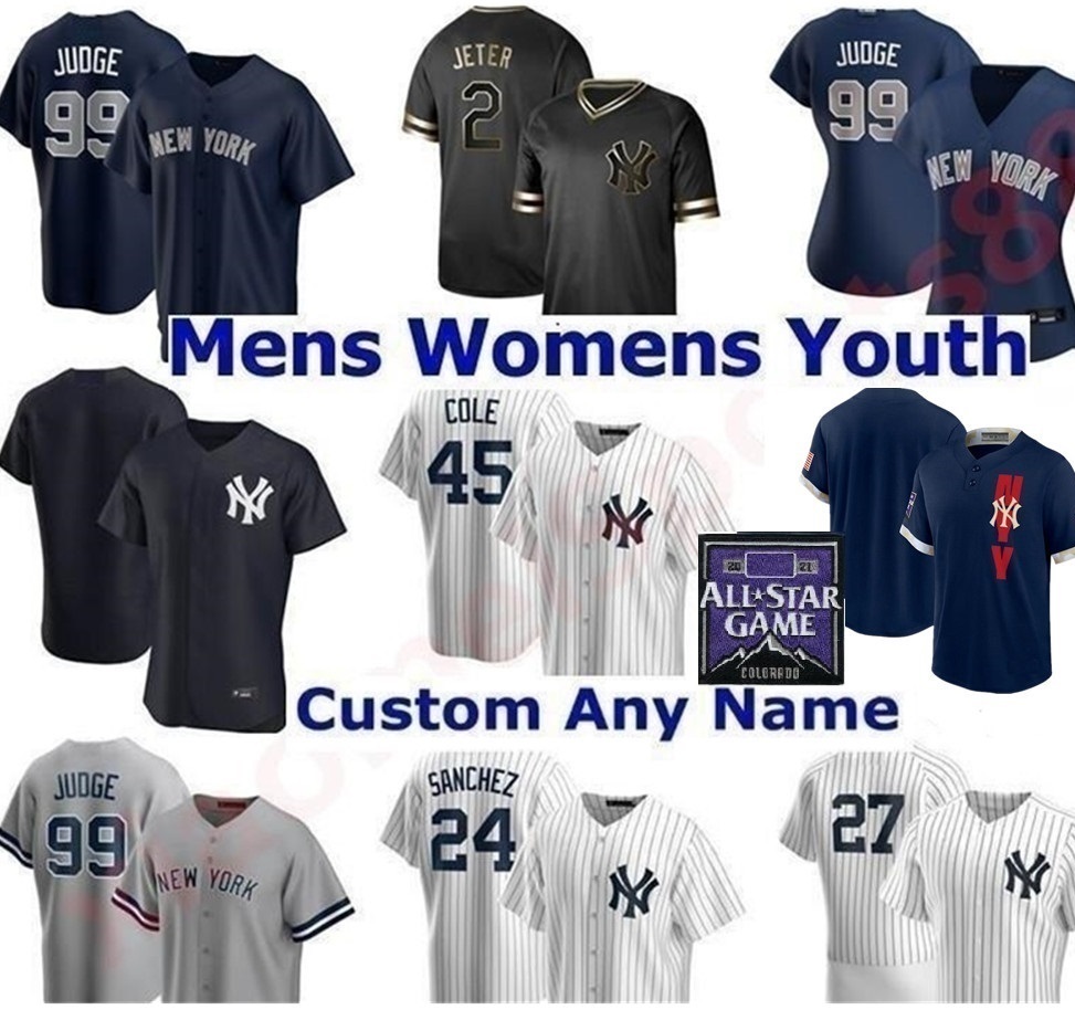 NY 2021 All-Star Game Baseball jerseys Gerrit Cole Derek Jeter Gary Sanchez DJ LeMahieu Aaron Judge Yankees Gleyber Torres Giancarlo Stanton, Blue;black
NY 2021 All-Star Game Baseball jerseys Gerrit Cole Derek Jeter Gary Sanchez DJ LeMahieu Aaron Judge Yankees Gleyber Torres Giancarlo Stanton, Blue;black