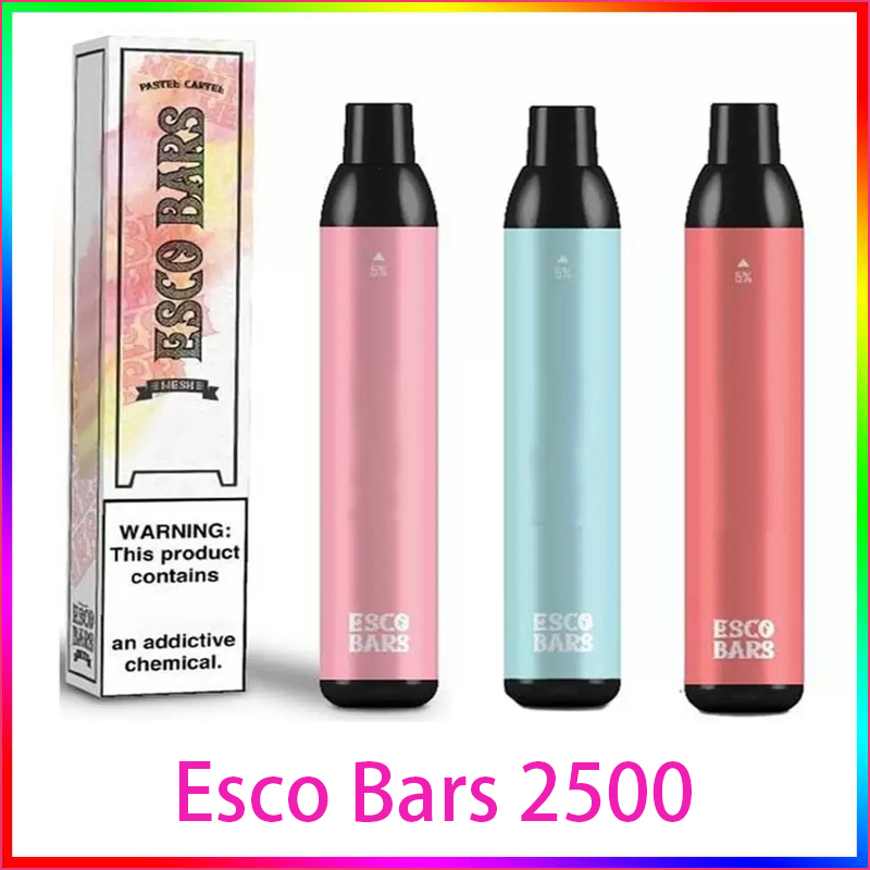 ESCO BARS Disposable E cigarettes 2500 Puffs Vape Pen 1000mAh Battery Pod Device 6ml Pre-filled Mesh Coil Pods Vaporizers vs flair plus
ESCO BARS Disposable E cigarettes 2500 Puffs Vape Pen 1000mAh Battery Pod Device 6ml Pre-filled Mesh Coil Pods Vaporizers vs flair plus