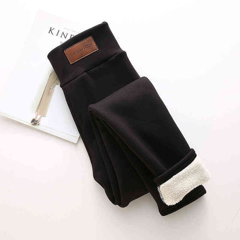 Thick Lamb Cashmere Leggings Women's High Waist Plus Size Pants Women Casual Streetwear Solid Trousers 211215
