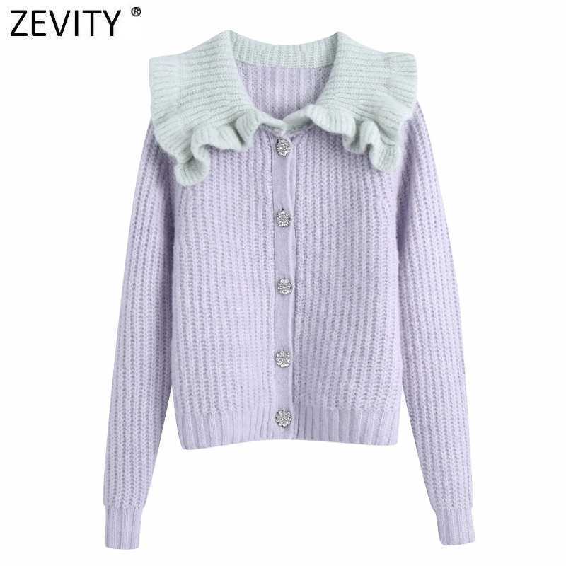 Zevity Women Sweet Turn Down Collar Ruffles Patchwork Twist Cardigans Knitting Sweater Female Chic Long Sleeve Casual Tops S667 210603, As pic s667bb
Zevity Women Sweet Turn Down Collar Ruffles Patchwork Twist Cardigans Knitting Sweater Female Chic Long Sleeve Casual Tops S667 210603, As pic s667bb