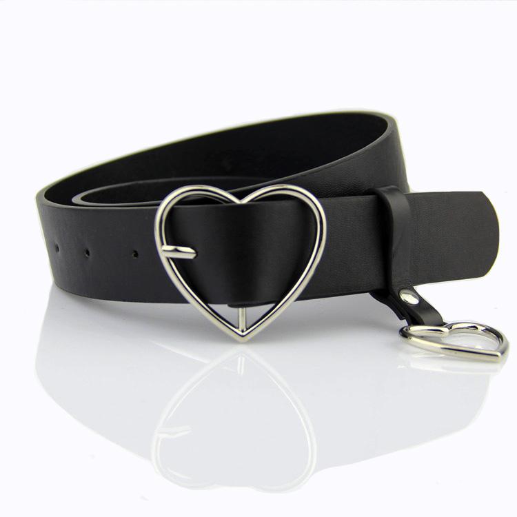 Belts Women Wide Belt Silver Heart-Shaped Buckle Waistband Fashion Jean Student All Match Black Soft Leather Strap Gold
Belts Women Wide Belt Silver Heart-Shaped Buckle Waistband Fashion Jean Student All Match Black Soft Leather Strap Gold