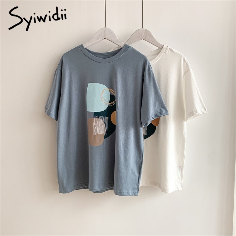 Syiwidii T Shirts for Women Tshirts Kawaii Clothes Cotton Tops Summer Tees Vintage Fashion Blue White Art Short Sleeve 210708
Syiwidii T Shirts for Women Tshirts Kawaii Clothes Cotton Tops Summer Tees Vintage Fashion Blue White Art Short Sleeve 210708