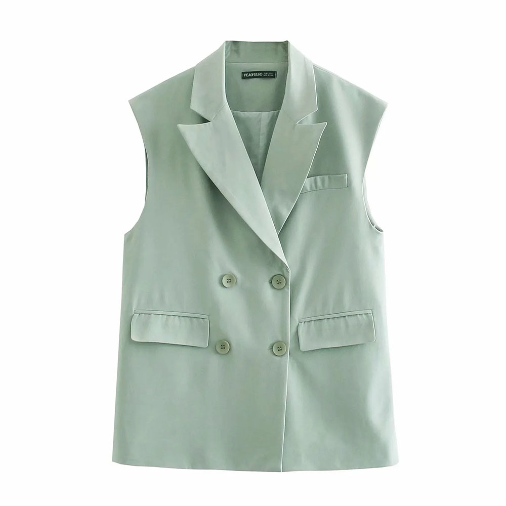 BBWM Elegant Commute Women Fashion Grass green Double Breasted Vest Coat Vintage Sleeveless Outerwear Female Chic Top 210520
BBWM Elegant Commute Women Fashion Grass green Double Breasted Vest Coat Vintage Sleeveless Outerwear Female Chic Top 210520