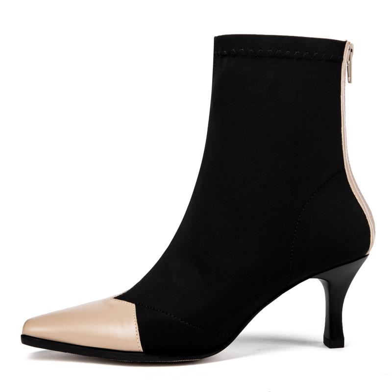 Sock Boots Winter Women Zipper Flock Mid Calf Female Square Toe Black Thin High Heels Autumn Shoes Woman
Sock Boots Winter Women Zipper Flock Mid Calf Female Square Toe Black Thin High Heels Autumn Shoes Woman