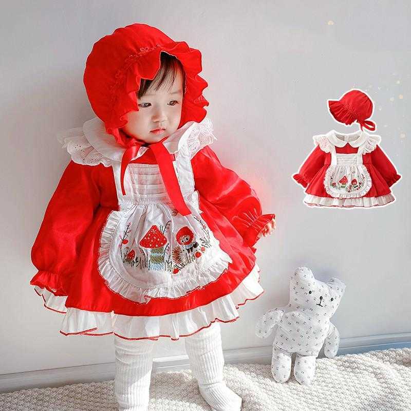 2PCS Baby Girl Spanish Dresses Infant Boutiques Clothes Kids Lolita Princess Ball Gown Childen Embroidery Red Dress + Hat 210615
2PCS Baby Girl Spanish Dresses Infant Boutiques Clothes Kids Lolita Princess Ball Gown Childen Embroidery Red Dress + Hat 210615